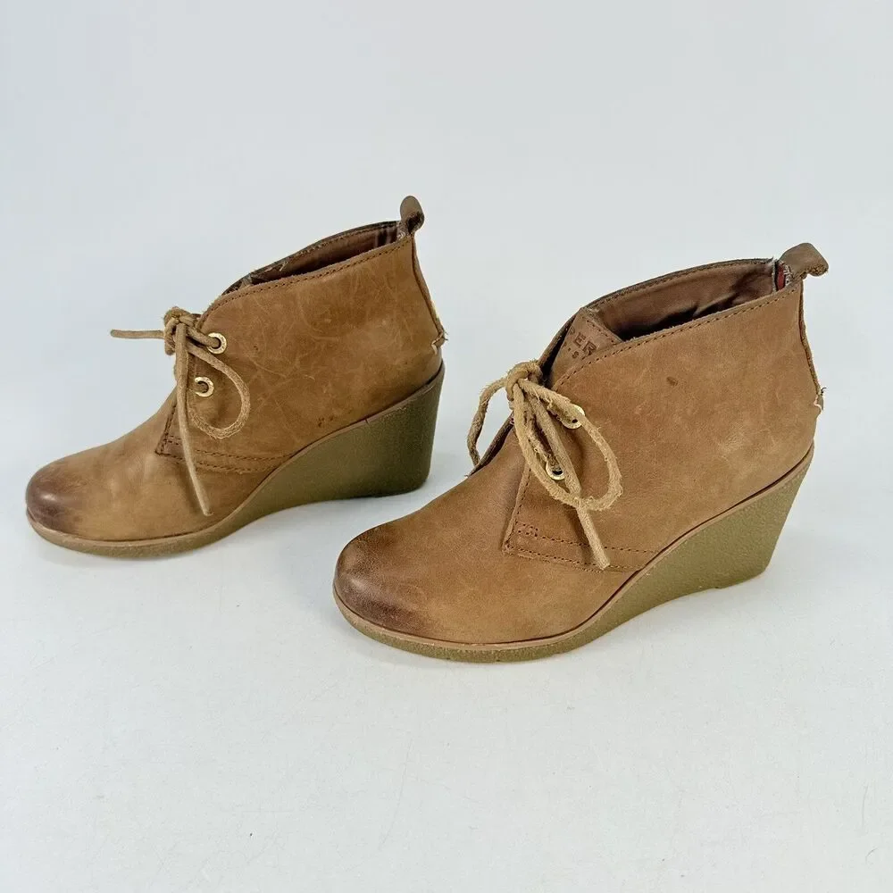 Sperry Top-Sider Harlow Women's Size 5 M Burnished Leather Wedge Bootie Shoes